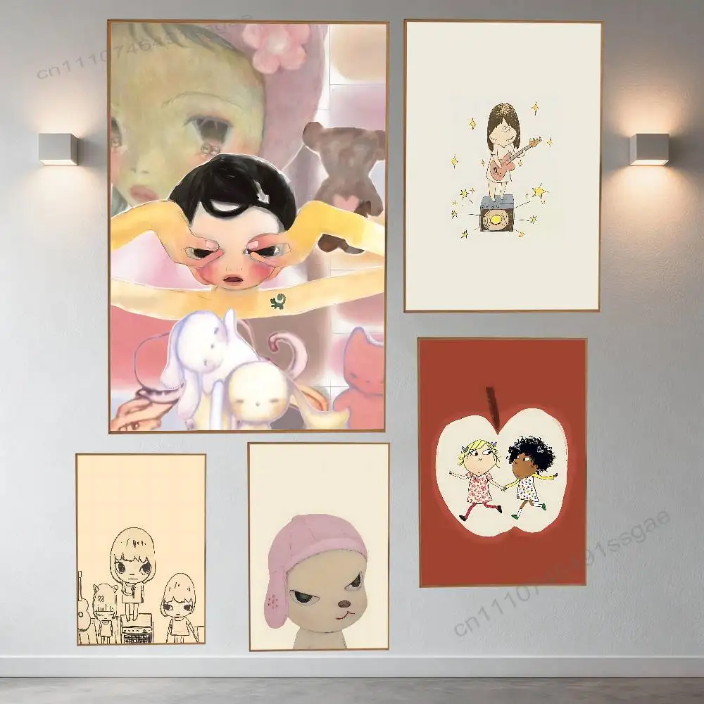 

Cute Y-Yoshitomo N-Nara Retro Fashion Pictorial Poster Sticky Poster Paper Sticker DIY Room Bar Cafe Wall Decor Gift