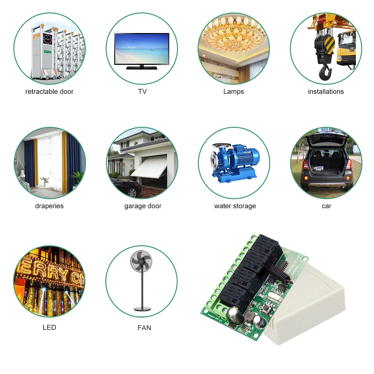 433.92MHz Wireless Remote Control Switch DC 12V 24V 5V-30V 4CH relay Receiver Module With 4 channel RF Remote 433Mhz Transmitter