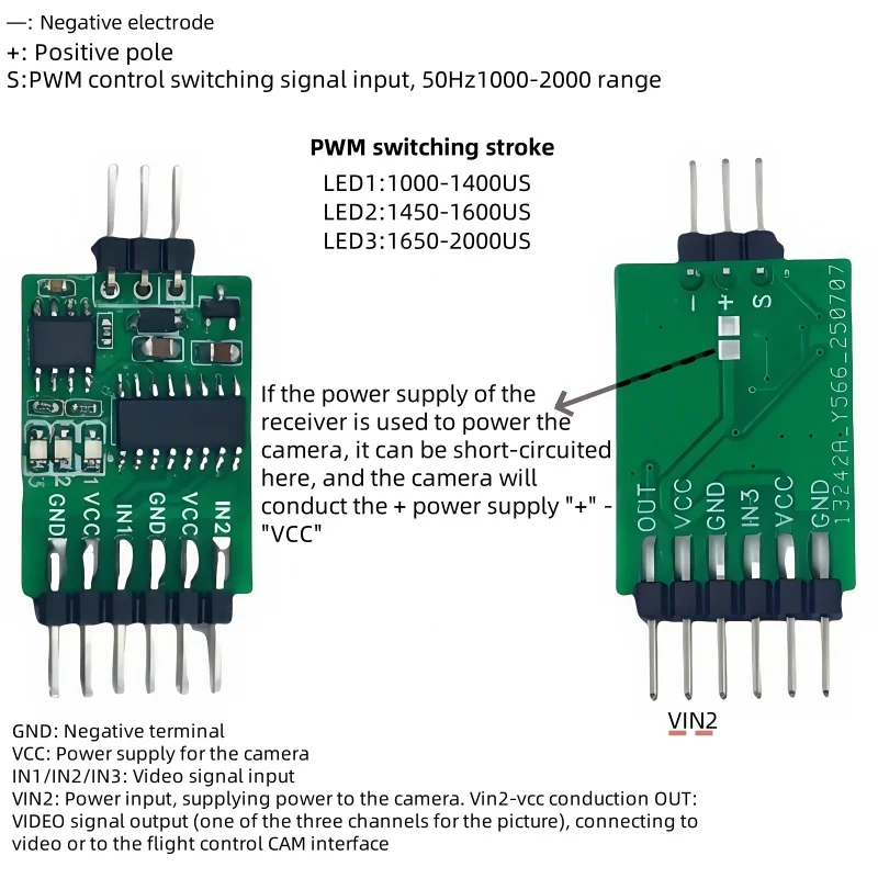 FPV Drone Camera Remote Video Module Switching Electronic Switch Two-Channel Three-Channel Switcher Drone Accessories