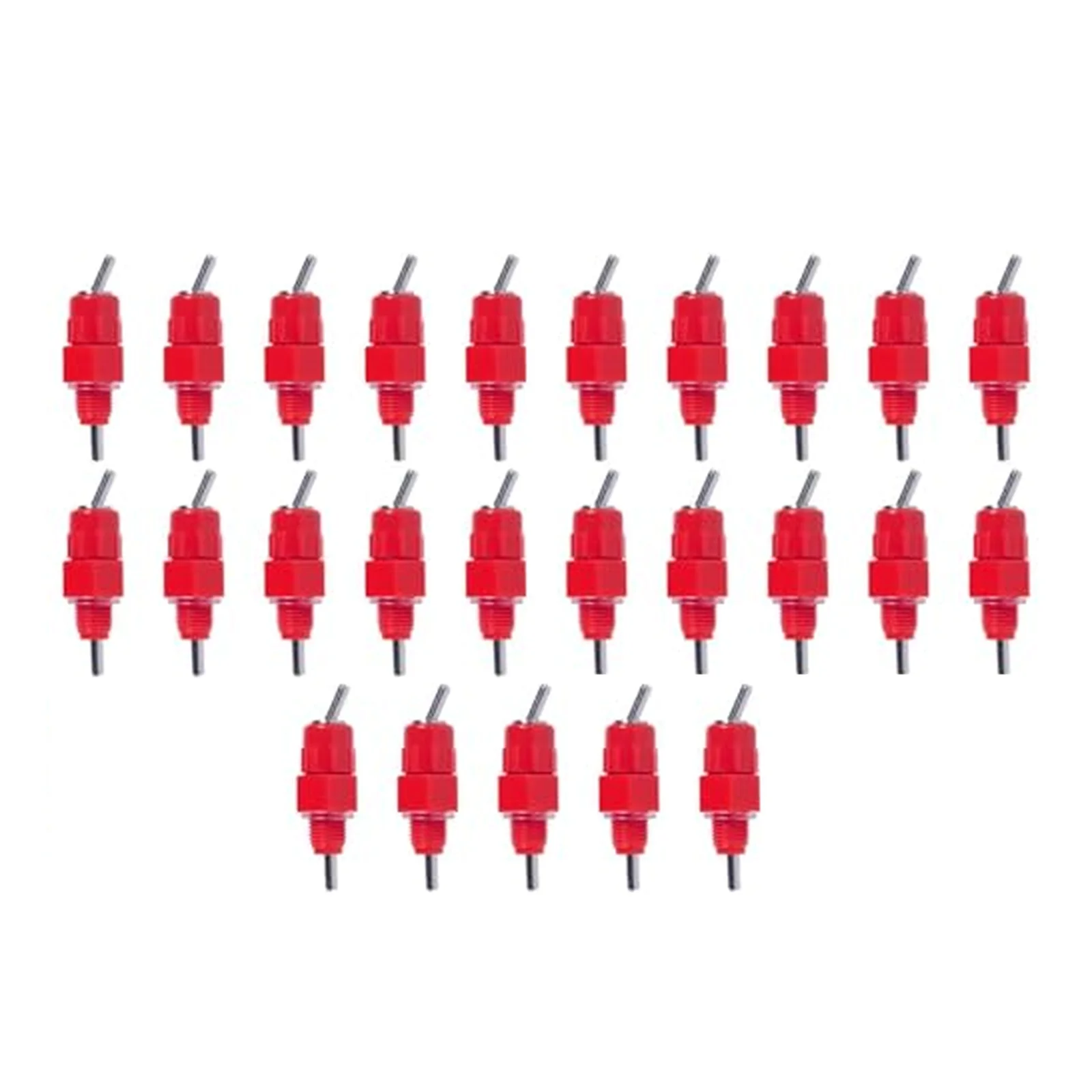25Pcs Red Plastic Steel Ball Chicken Nipple Drinker Automatic Poultry Waterer Valve For Farm Bird Cage Hydration System Accessor