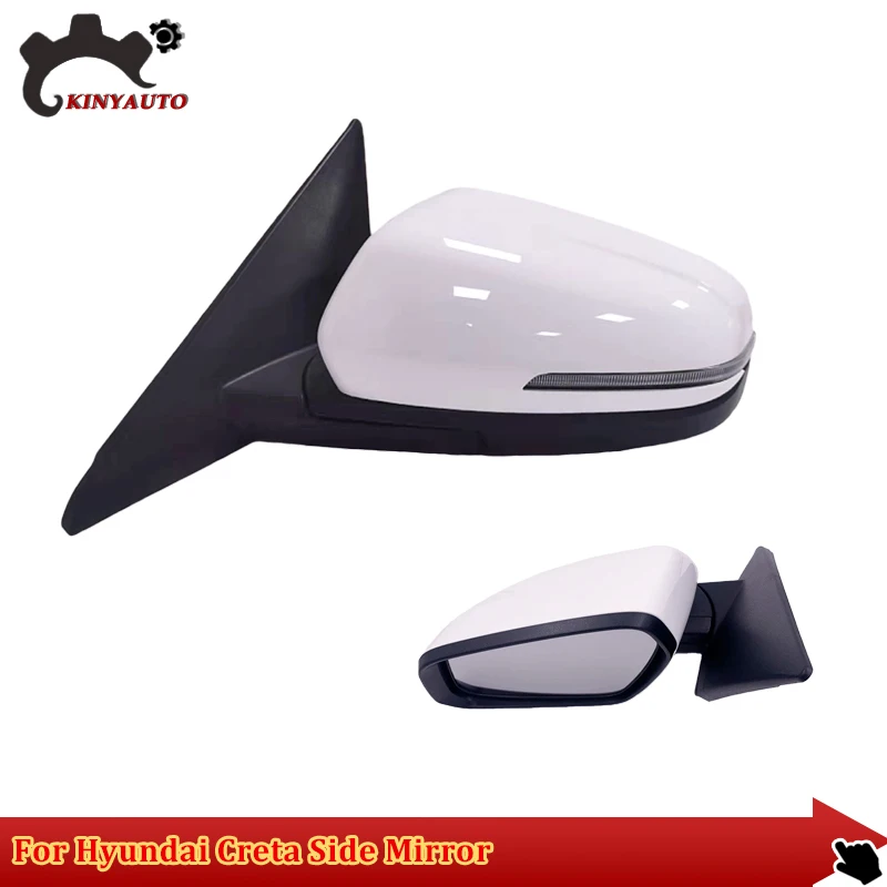 

For Hyundai Creta 20-23 Side External Rearview Rear view Mirror Assembly Assy INCL Lens Light Shell Frame Cover Holder