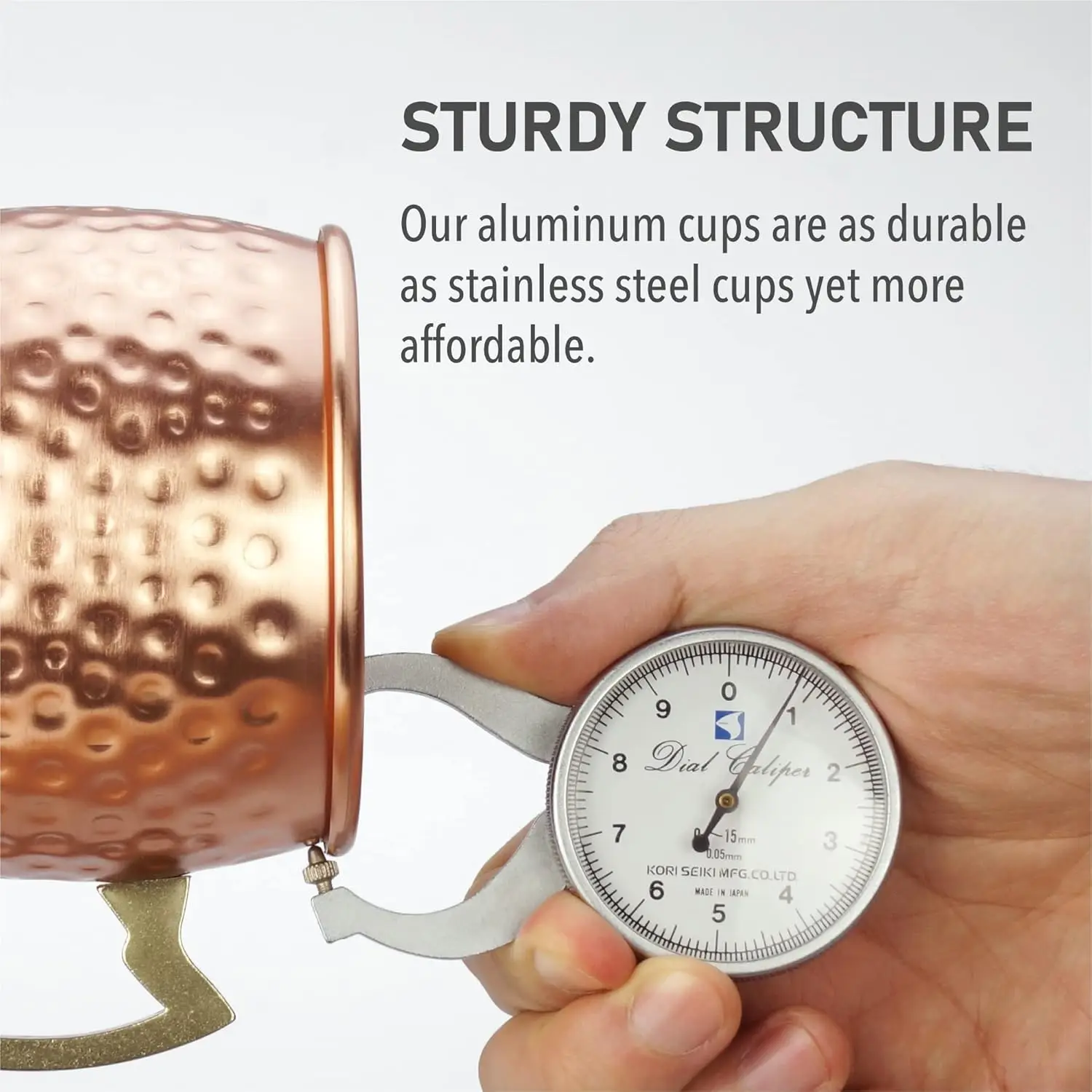 مجموعة أكواب موسكو البغل مكونة من 4 قطع، أكواب مصنوعة يدويًا من الألومنيوم لمشروبات الكوكتيل، هدايا حفلات بار البيرة - لون نحاسي 19 أونصة #6