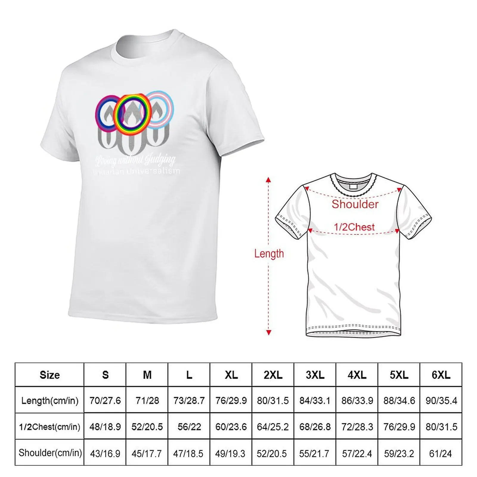 Loving without Judging uu lgbtq chalice T-Shirt anime t shirts oversize funny t shirts cotton T-Shirt