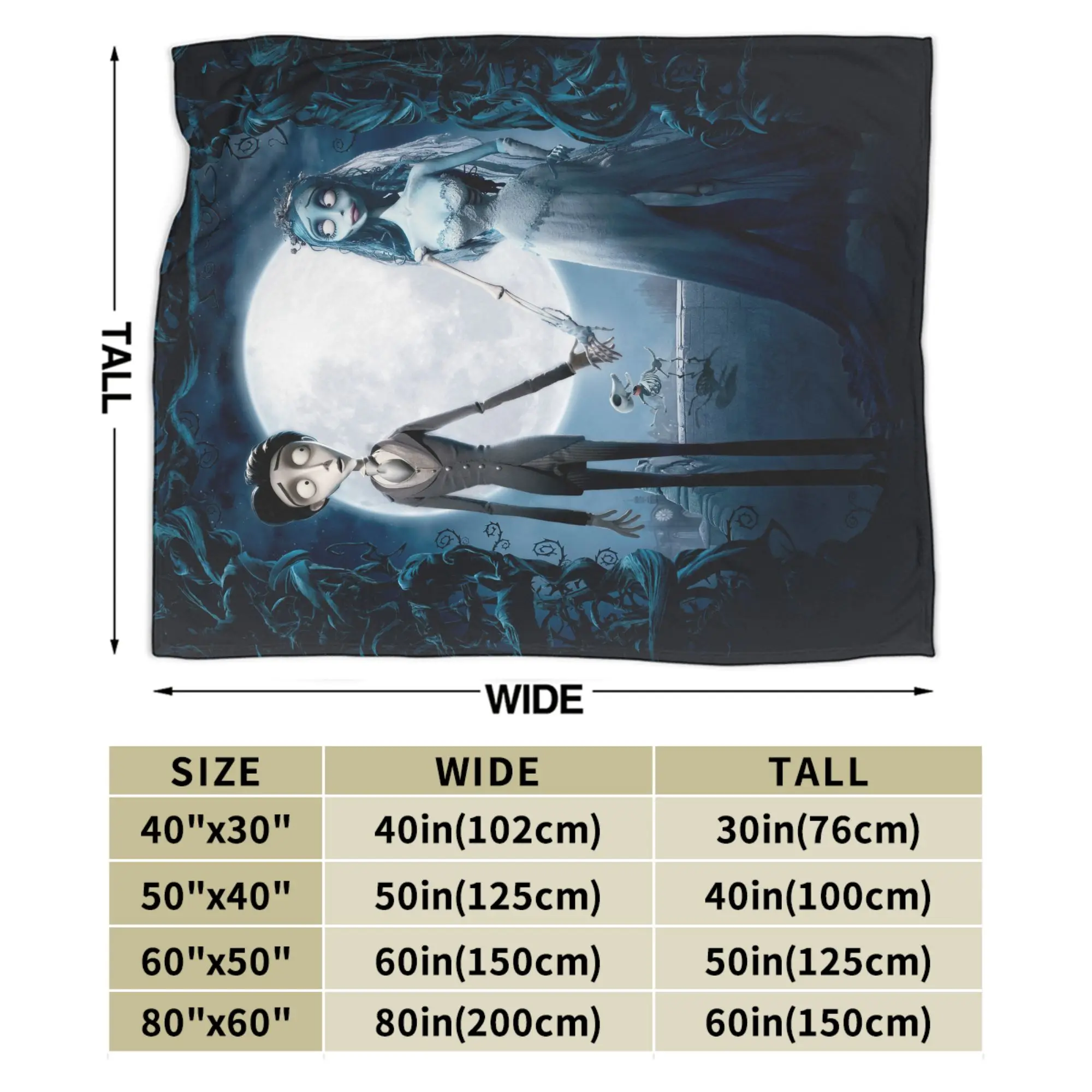 جثة العروس إميلي وفيكتور بطانية الفانيلا كل موسم متعددة الوظائف سوبر الدافئة رمي بطانية للمنزل سيارة المفارش #5