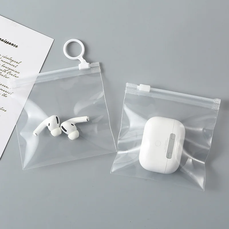 Transparent Pull Ring Bag Travel Storage Earphone Packaging Key Storage Bag Waterproof and Moisture-proof Plastic Bag