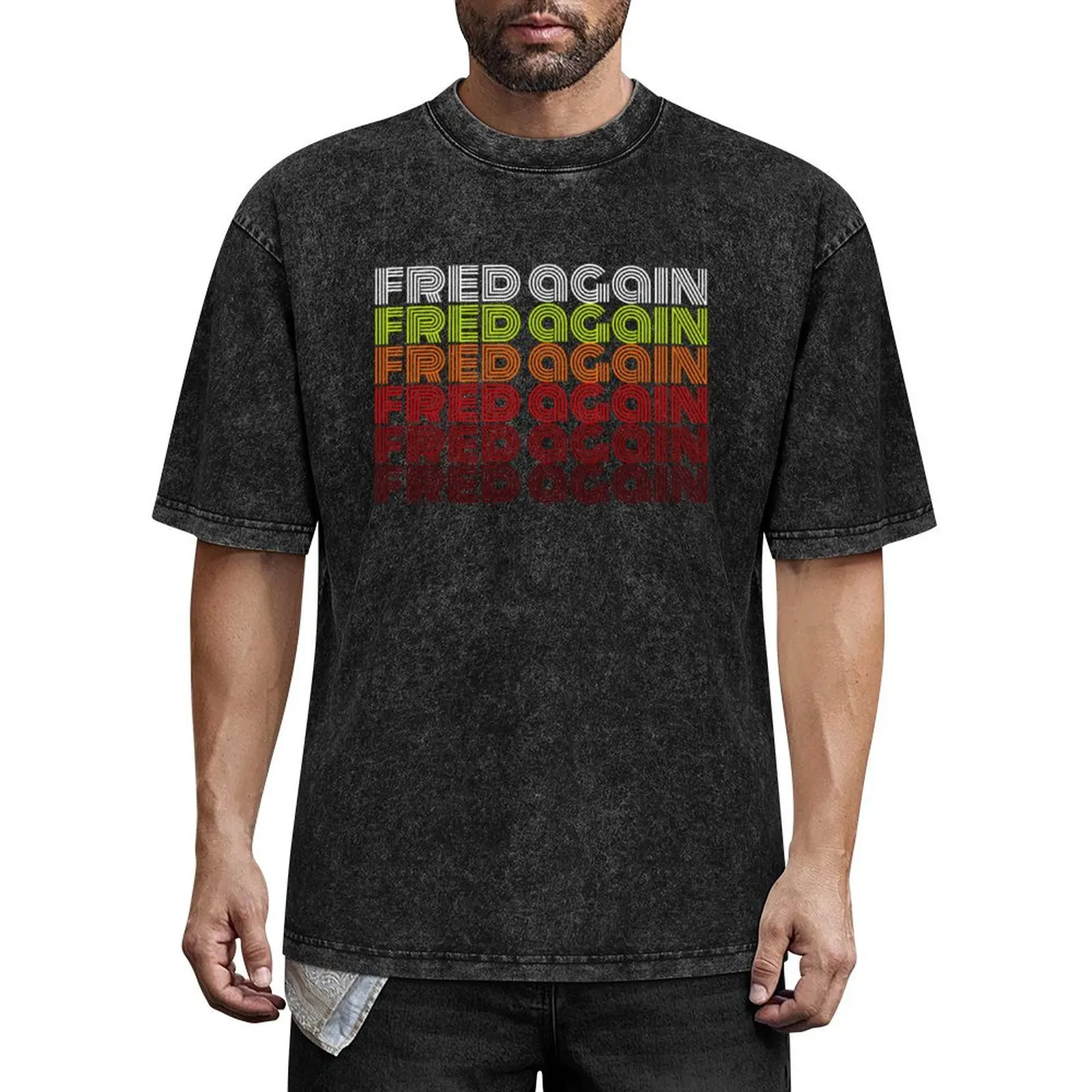 

Винтажная футболка Fred Again, рубашки с рисунком, черная одежда для мальчика, мужская футболка