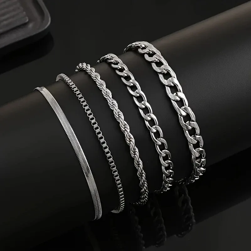 stainless bracelet man Women Punk Curb Cuban Link Chain Bangle Fashion Party Never Fade Jewelry
