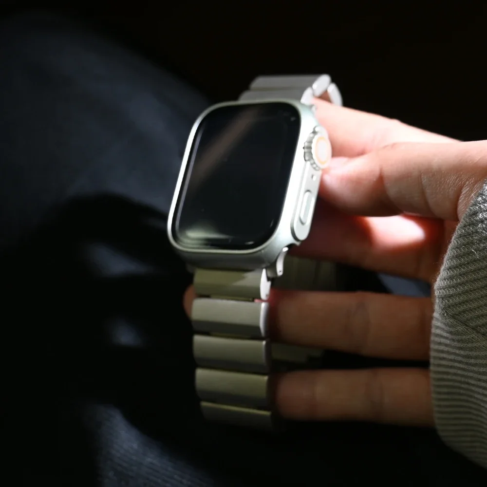 Деловой титановый металлический ремешок для Apple Watch Band Ultra 2 49 мм 10 46 мм Браслет Correa Link для iWatch9 7 8 5 6 Se 4 44 мм 45 мм