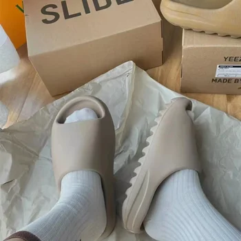 Yezzy 구름 슬리퍼 남녀공용 샌들, 부드럽고 두꺼운 바닥, 내부 및 야외 높이 증가 신발, 커플 36-50