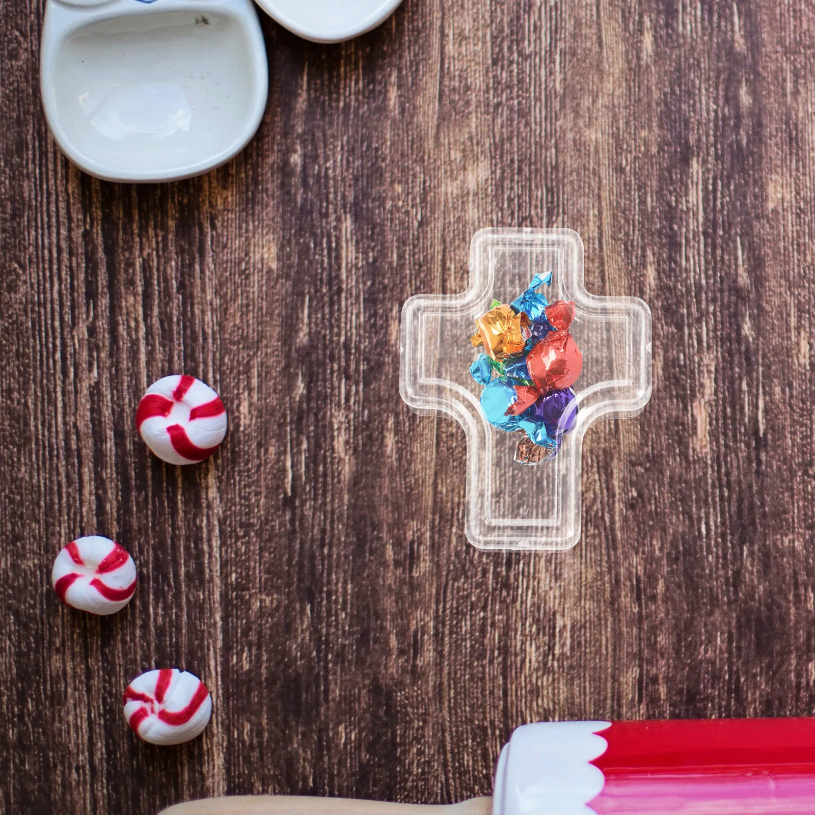 

10 шт. прозрачных коробок для хранения украшений в форме креста с крышкой, компактный органайзер для браслетов, подвесок и мелких аксессуаров