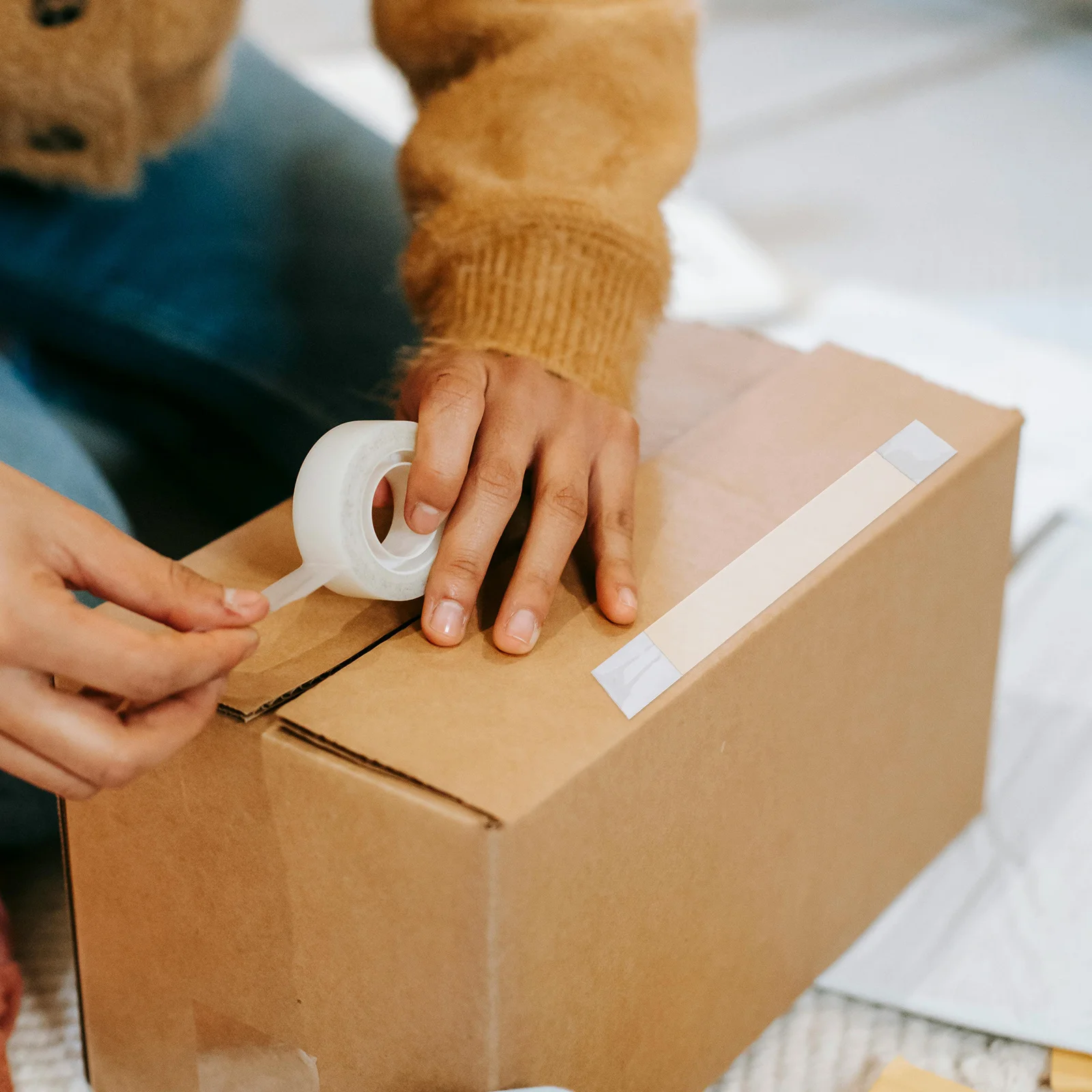 

300Pcs Price Tag Adhesive Strips Transparent Clear Plastic Sign Holders Retail Display Strong Stickiness Lightweight