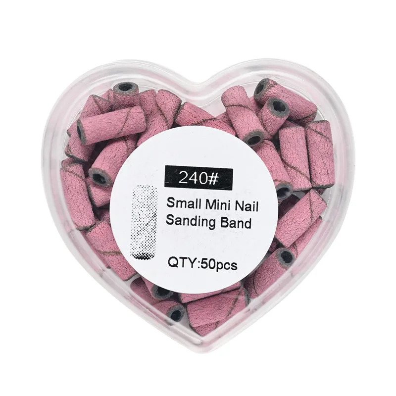 50pcs Mini Sanding Bands Kits Nail Drill Bits Mandrel Sets Electric Manicure Accessories Tool Dead Skin Remover