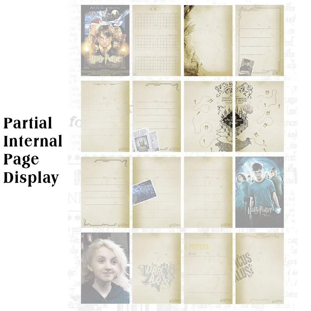 Genuino Harry Potter Magic auténtico cuaderno Retro Hogwarts Slytherin Color página cuadernos estudiante dibujos animados diario libro regalos