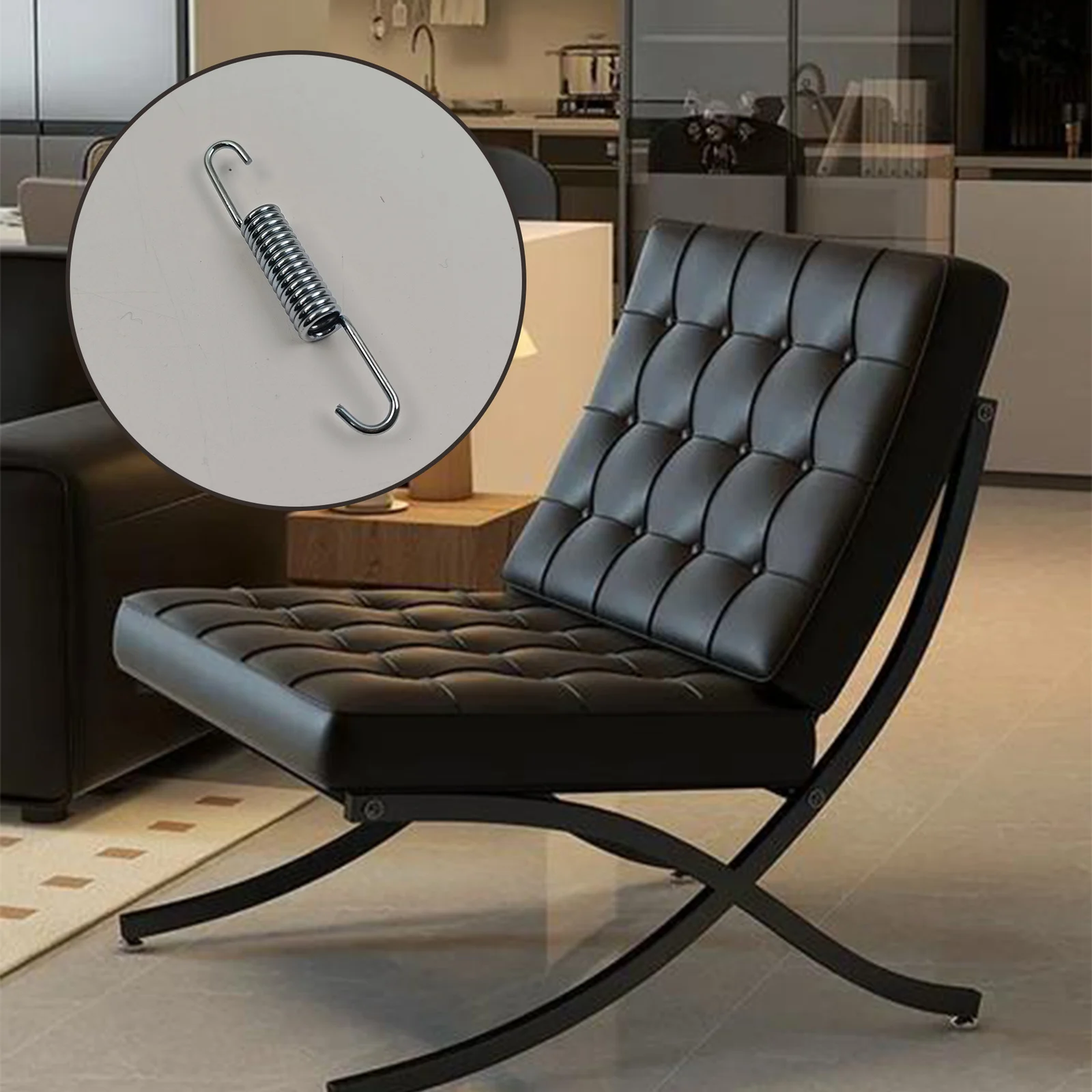 1pc Stainless Steel Tension Recliner Spring 4.72inch Silver for Lighting Fixtures Furniture Handicrafts