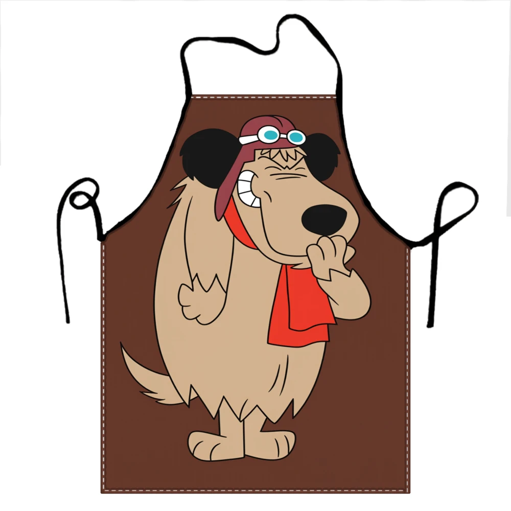 Cartoon Dog Aviator Hat Scarf Print Apron, Easy To Clean, Unisex Protective Apron
