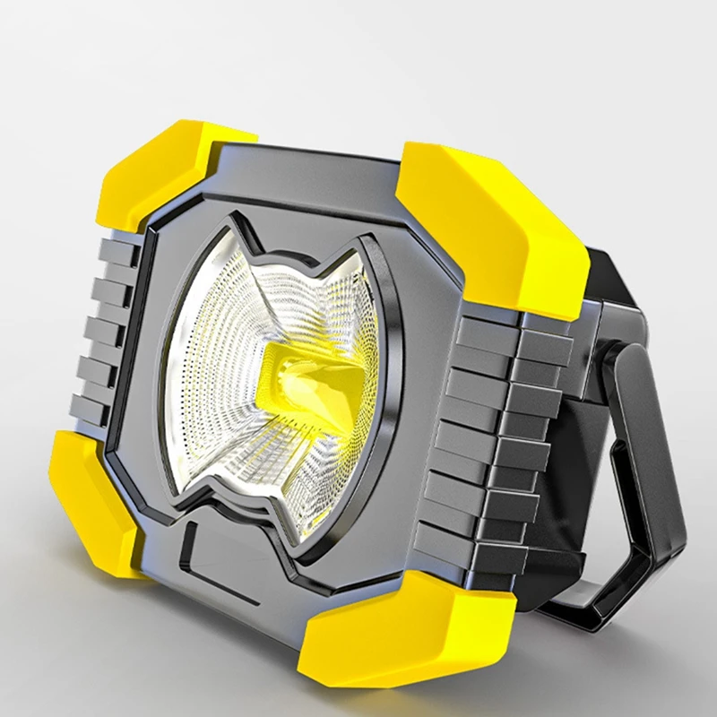 Potente luz de trabajo COB portátil, linterna ajustable de 180 grados, foco Solar recargable por USB para acampar al aire libre