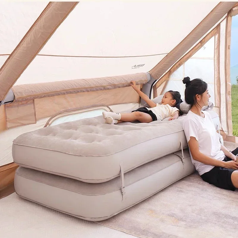 Foldable Double Inflatable Mattress Air Bed Frame Full Size Foam Inflatable Furniture