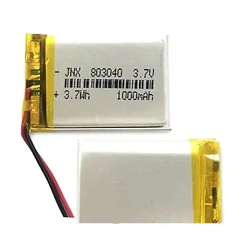 803040 Litio Li-Po Polímero 3.7V 1000mAh Lipo Batería Recargable de Reemplazo para Altavoz Bluetooth PDA