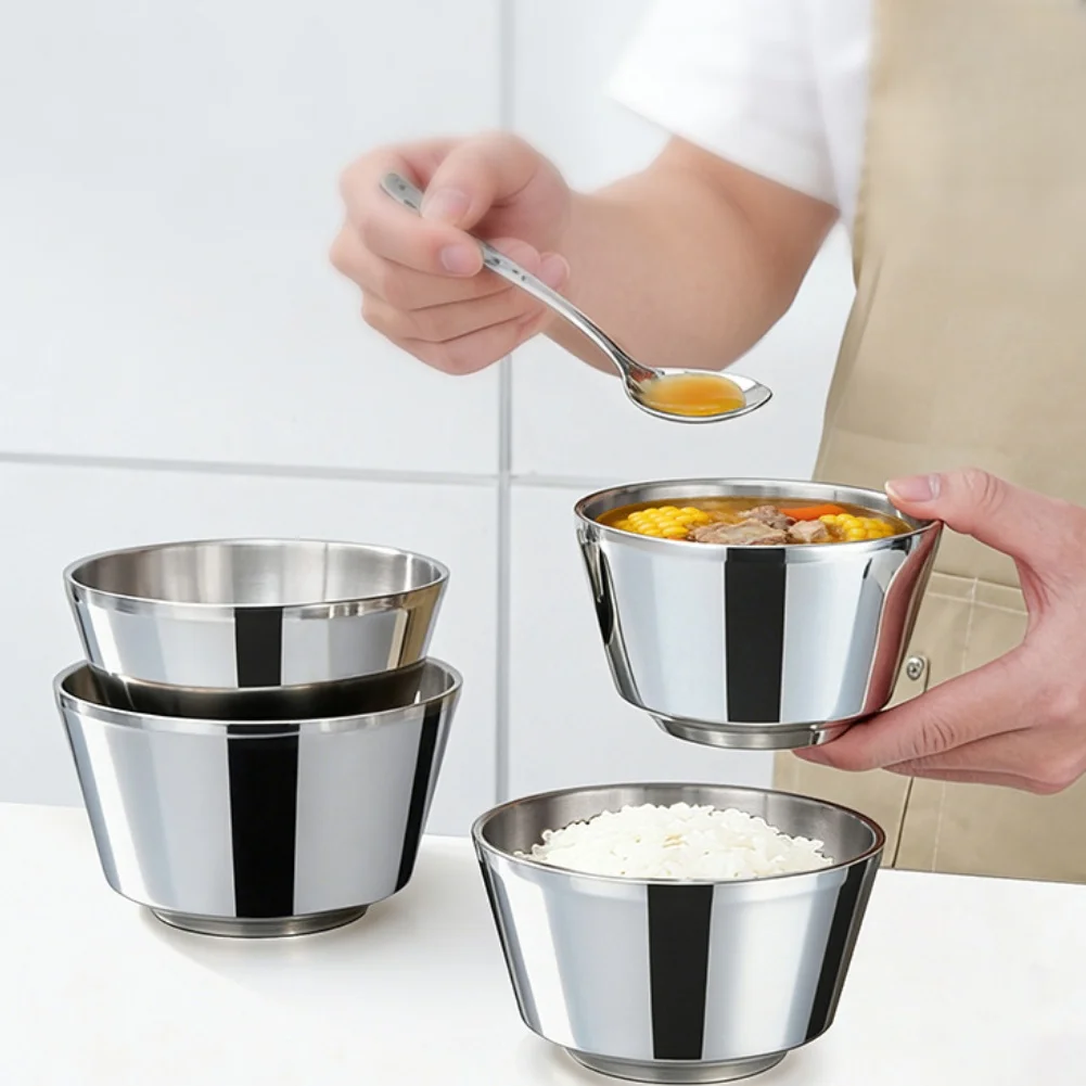 Stainless Steel Bowl Fabricated from 316L Grade Steel Dual Layer Design Minimizes Heat Transfer While Supporting Daily Use
