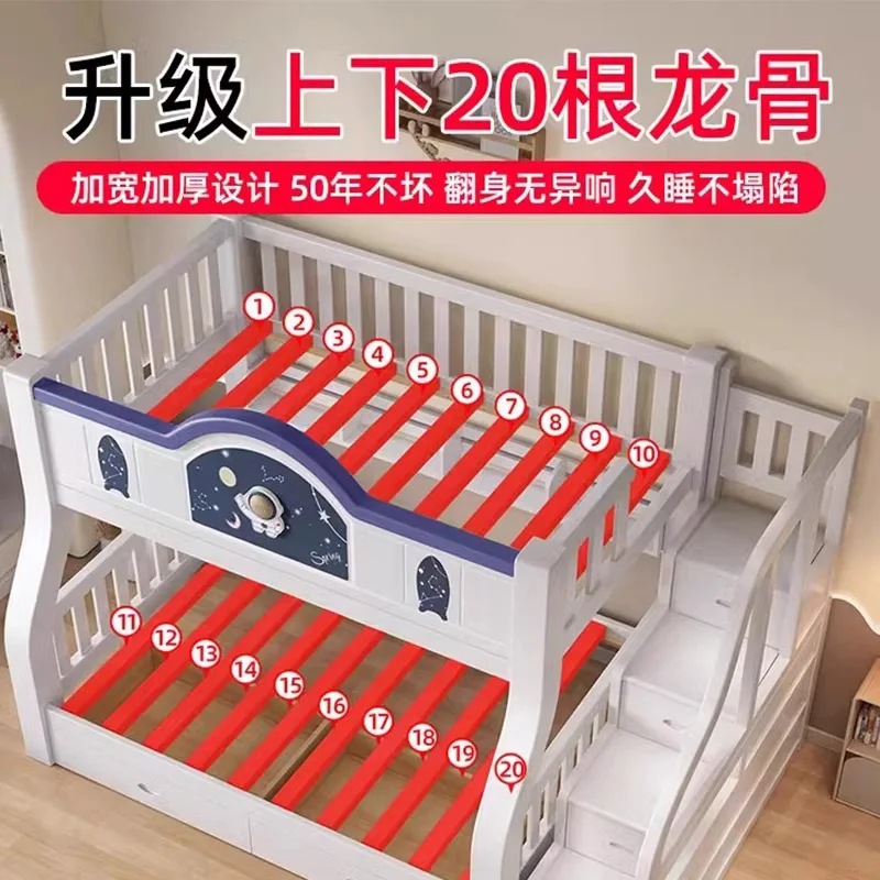 All solid wood upper and lower beds, double-layer adult small apartment, upper and lower bunks, two floors