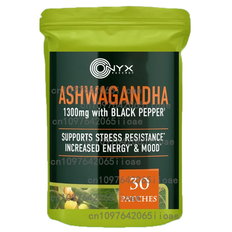 

Прозрачные пластыри Ashwagandha, поддержка естественной энергии, производительности и настроения, 30 пластырей