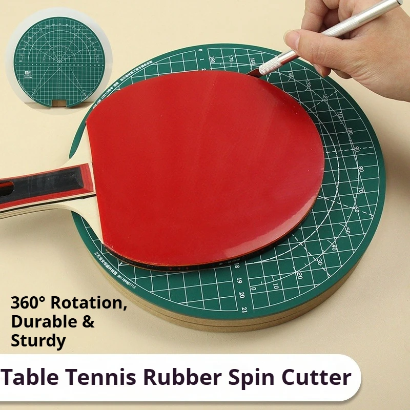Table Tennis Rubber Rotating Cutting Mat Set DIY Cutting Tool with Cutting Knife Ping Pong Racket Pasting Accessories Durable