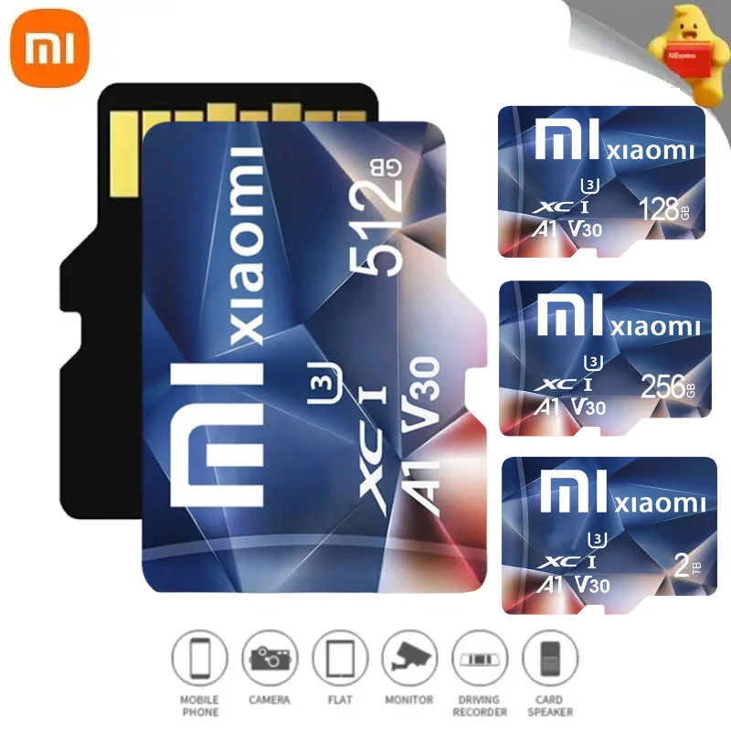 بطاقة ذاكرة Xiaomi عالية السرعة Micro TF SD 128GB 256GB TF SD 1 تيرا بايت 2 تيرا بايت مسجل قيادة Camere Cartão De Memoria 128 جيجابايت للكمبيوتر الشخصي