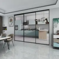 Multi Panel Kitchen Smoke Proof and Moisture Proof Sliding Door Good Sealing Performance Glass Doors Long Life Sliding Doors