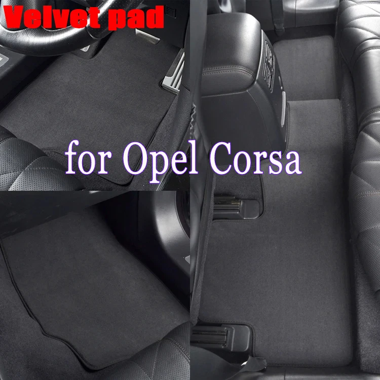 Alfombrillas de velour delanteras para Opel Corsa E hatchback (2015-2020) -Negras