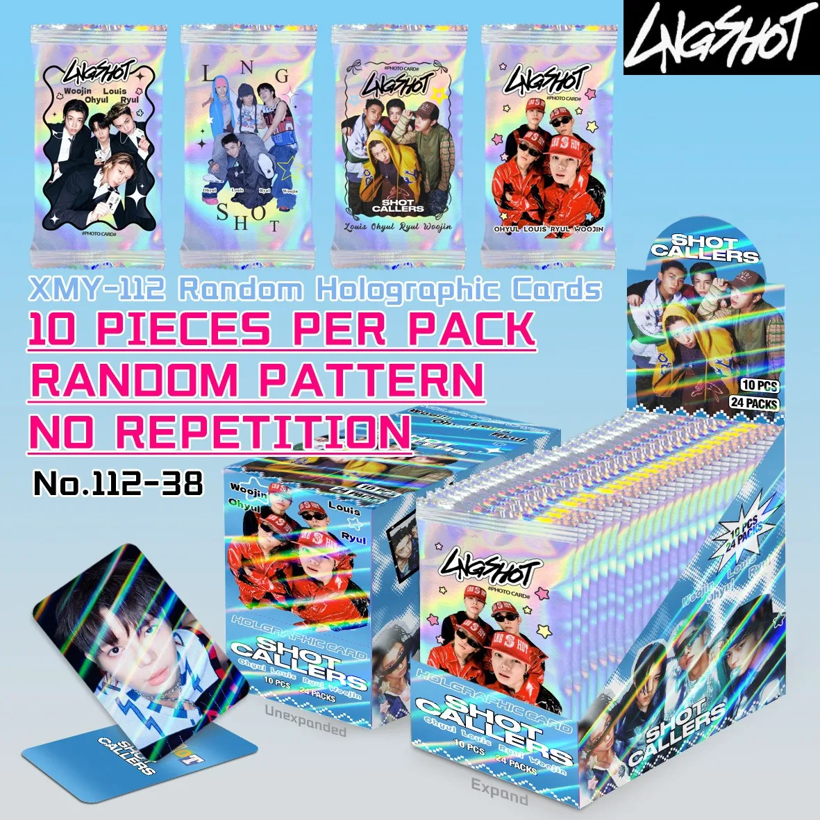 

NEW Kpop 240Pcs/Box LNGSHOT Blind BOX Cards Random 10PCS holographic cards album SHOT CALLERS Louis Ohyul Ryul TRAINING DAY