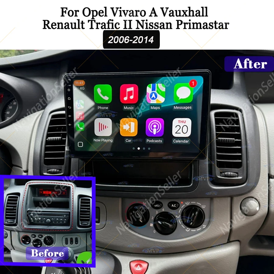 

Android Screen For Opel Vivaro A Vauxhall Renault Trafic II Nissan Primastar 2006-2014 Carplay Autoradio Navigation Multimedia