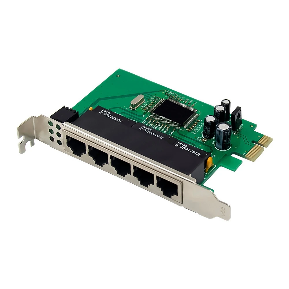 

PCIe Fast Ethernet 10/100Mbps Switch Board Card IC Plus IP175 Chipset 5 Port RJ45 Network Switch Lan Card