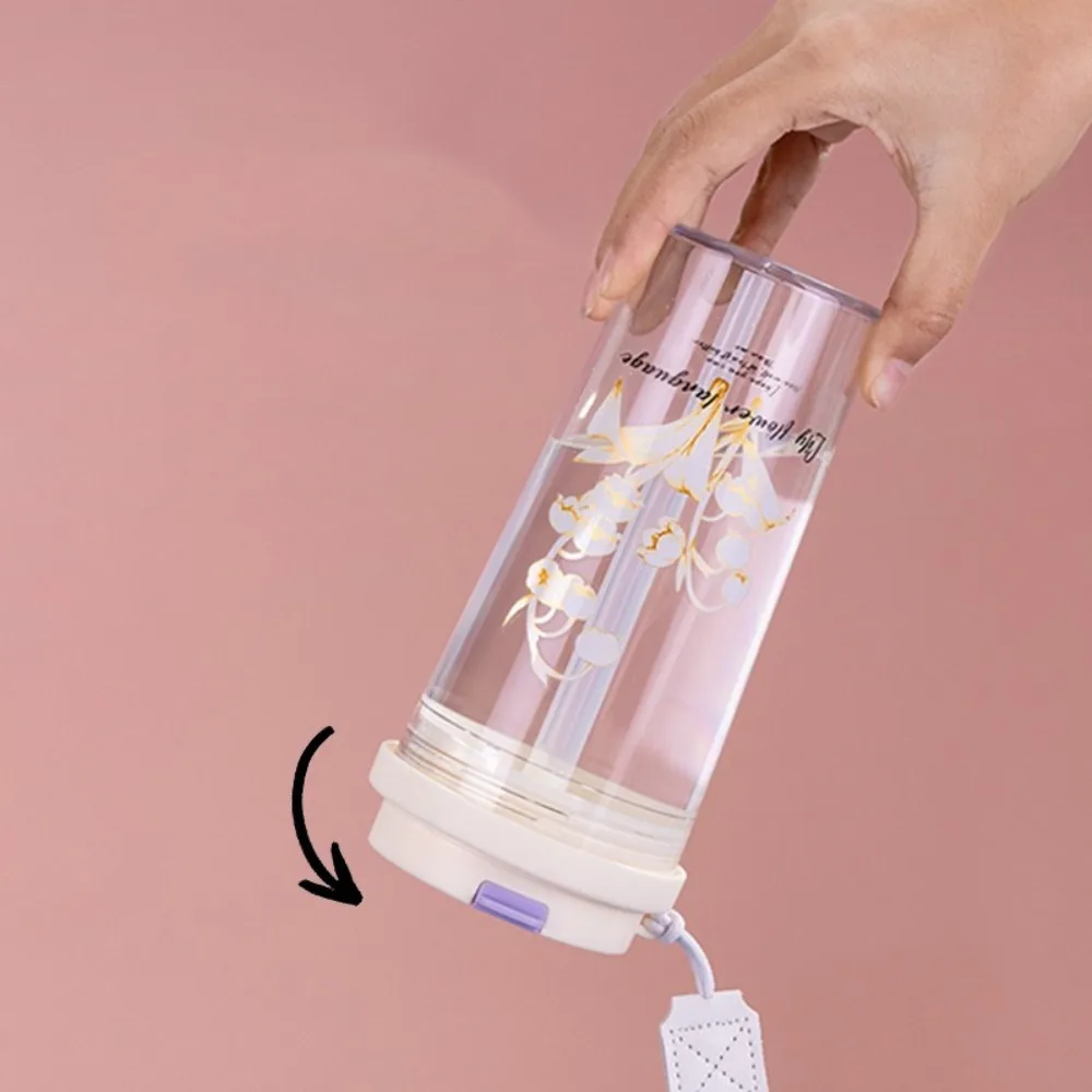

Cute 600ML Water Cup Plastic Orchid Straw Cup Leak-Proof Large Capacity Sport Water Bottle Home Office