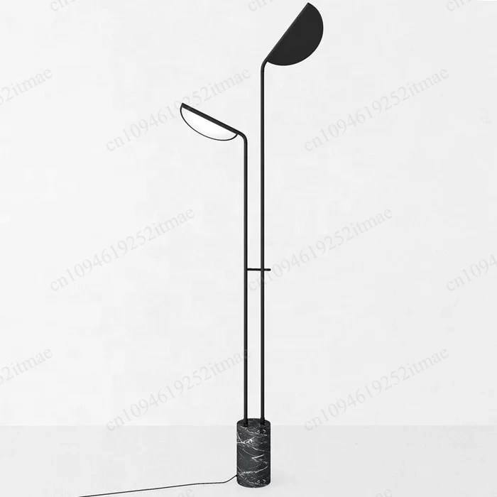 Nordic Double Head LED Floor Lamp Vintage Standing Light Home Living Room Office Ambient Lighting