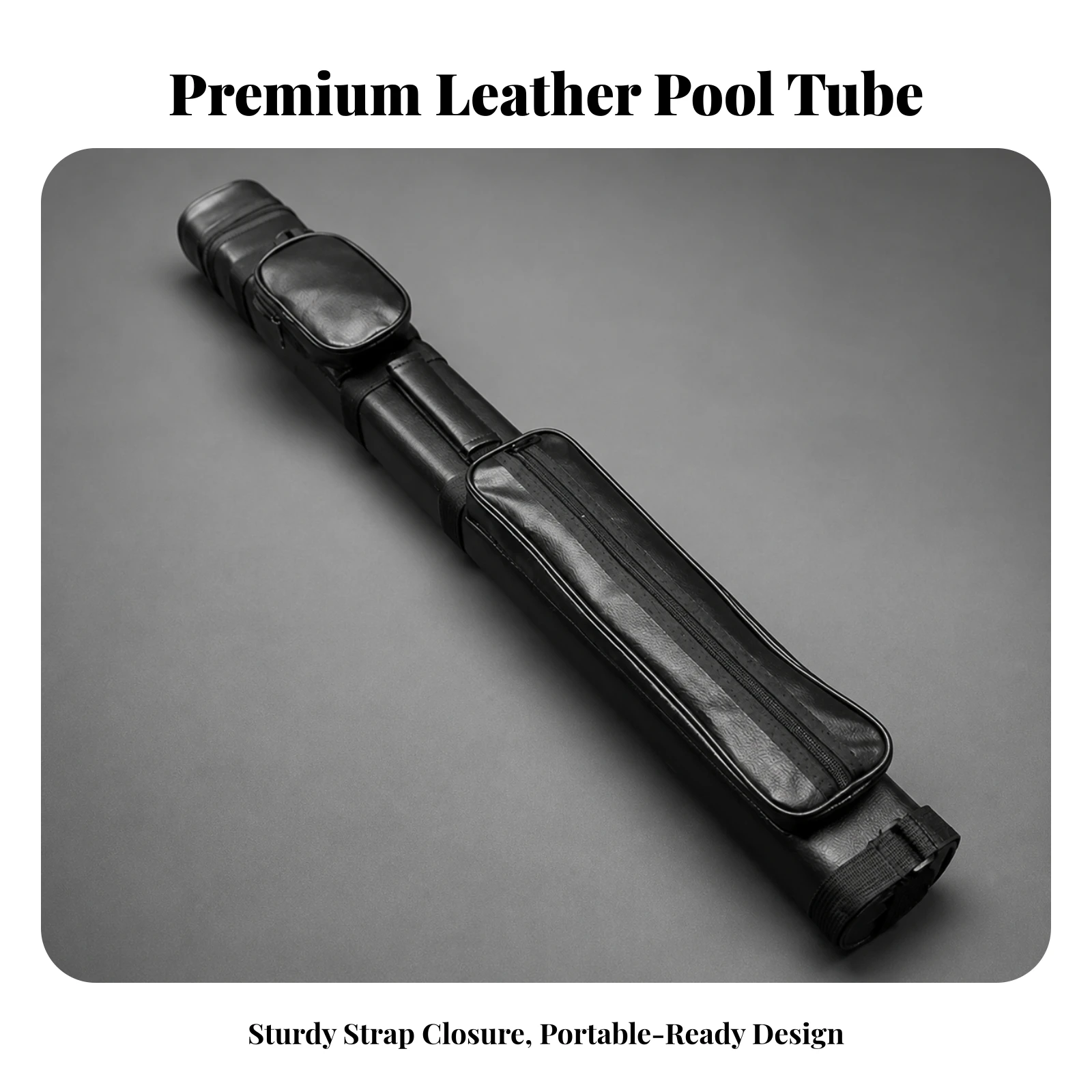 Billiard Cue Case Leather Pool Cue Case with Pockets 5-Slot Safeguarding for League Nights