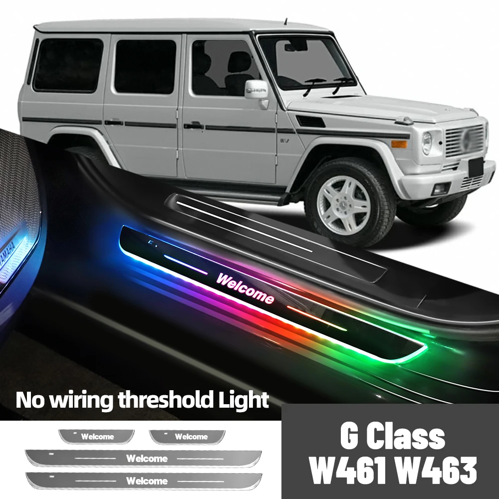 For Mercedes Benz G Class W461 W463 1989-2023 Car Door Sill Light Customized Logo LED Welcome Threshold Pedal Lamp Accessories