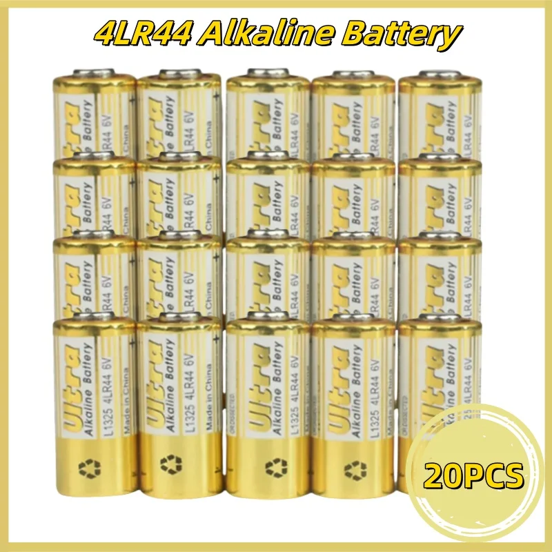 

20pcs 4LR44 6V Batteries L1325 4AG13 4A76 544 Primary Dry Alkaline Battery Cells Car Remote Watch Toy Calculator