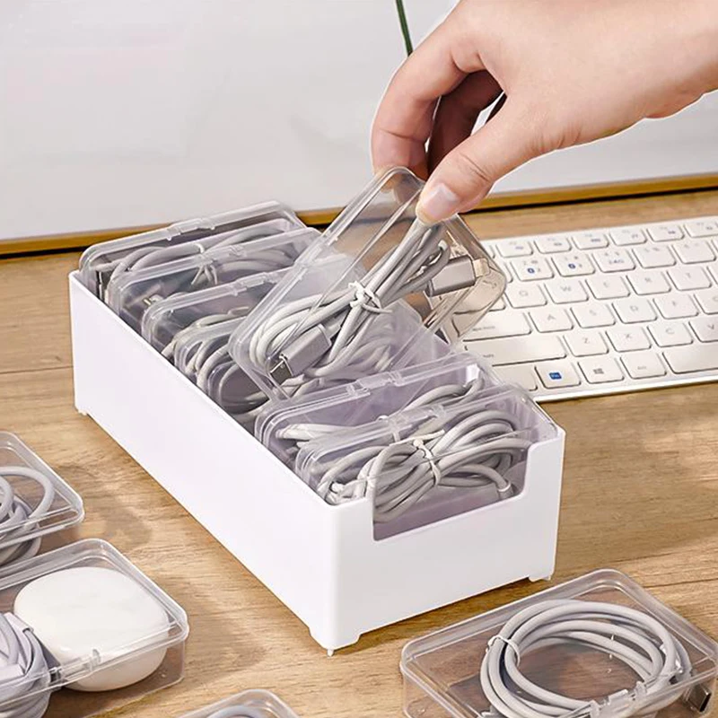 Data Cable Storage Box Cable Organizer Bag With Power Charging Cable Management And Desktop Cable Management Organization