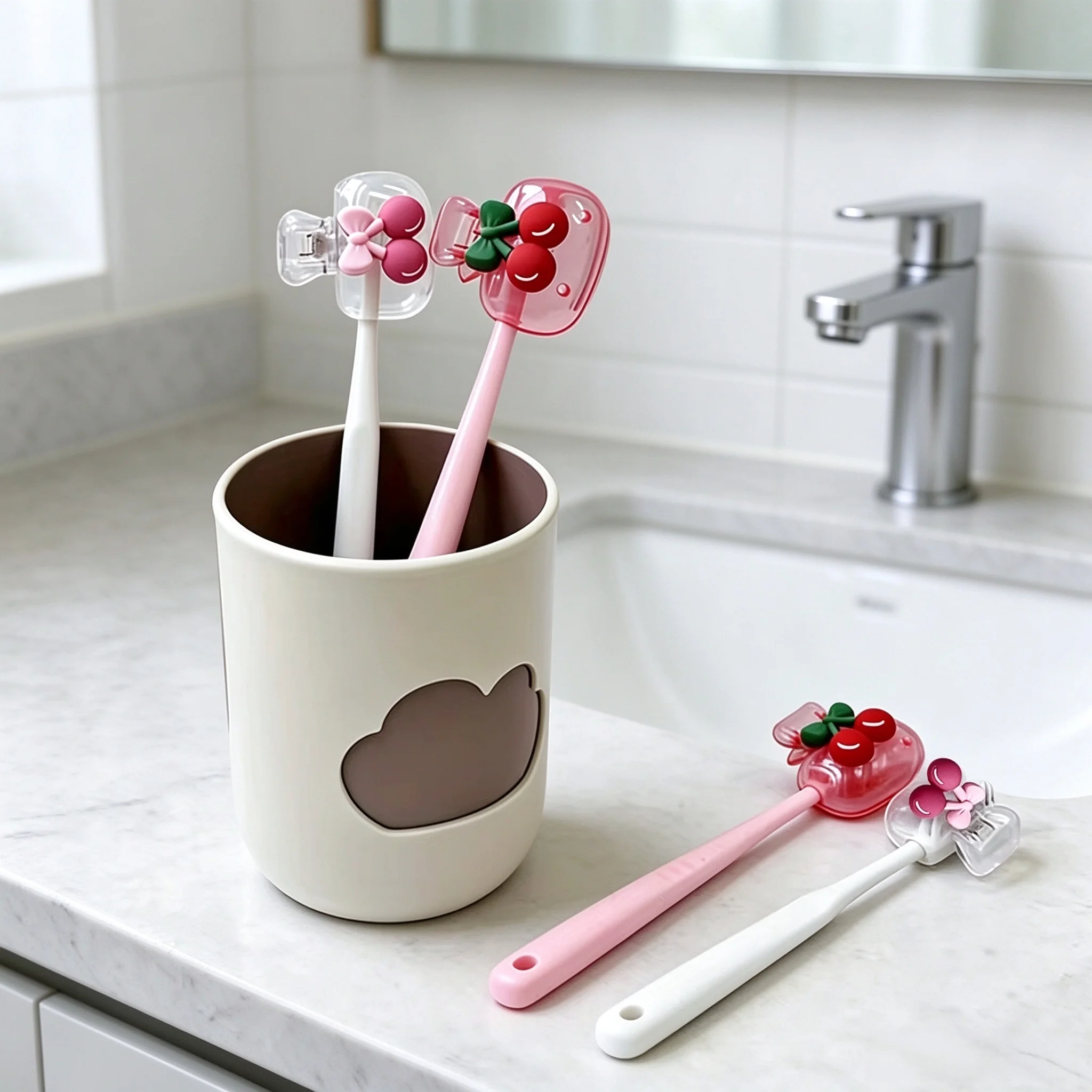 Cute Toothbrush Head Covers Travel Toothbrush Protector Cap Brush Pod Case Protective Plastic Clip for Household Travel, Camping