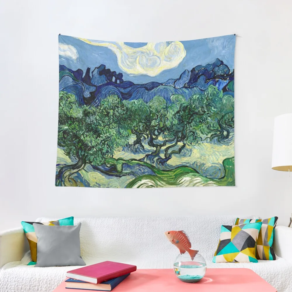 

Vincent van Gogh's Olive Trees with the Alpilles in the Background Tapestry Room Design Room Decor Cute Tapestry