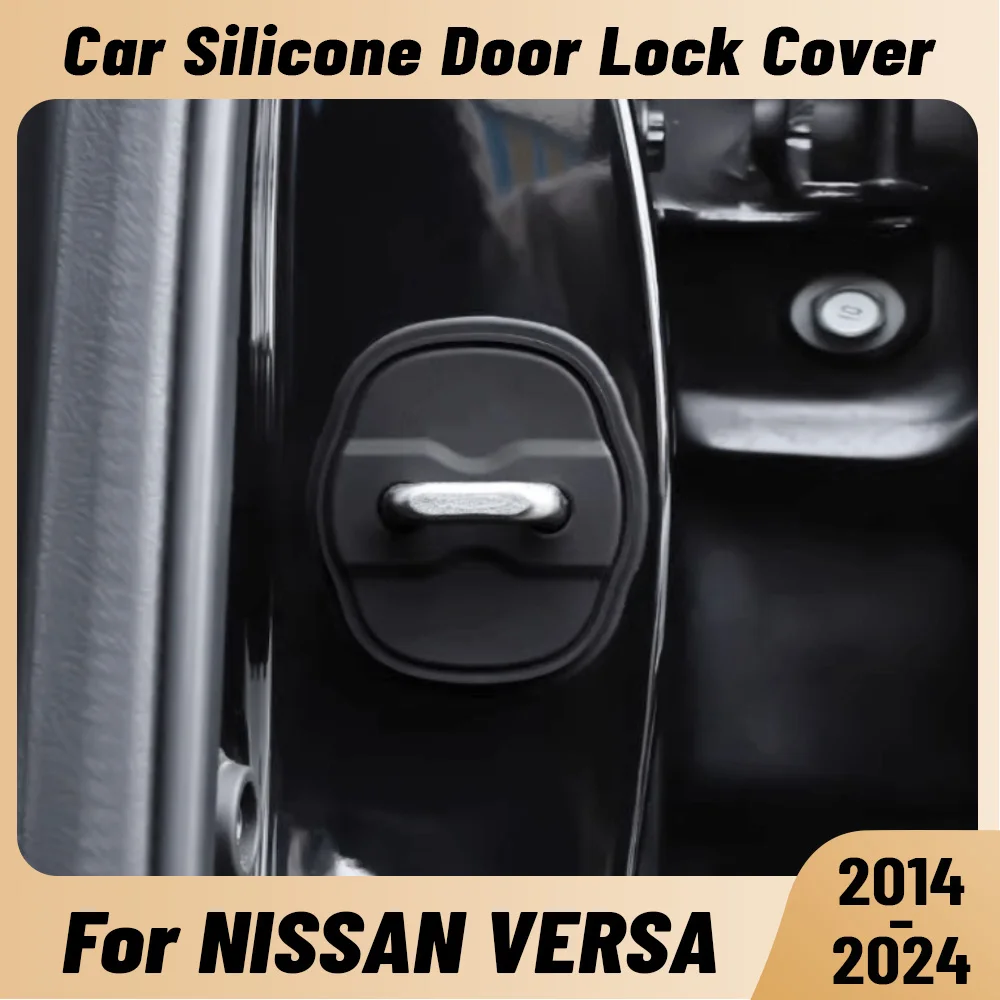 

For NISSAN VERSA 2014-2024 Car Door Shock Absorber Door Lock Protector Silicone Auto Door Lock Latches Cover Accessories