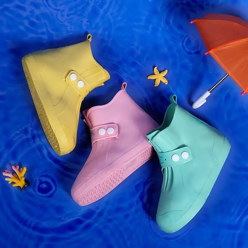 Waterproof Kids Rain Shoe Covers Anti Slip Silicone Overshoes for Boys Girls Cute Design Toddler Big Kids Reusable Footwear