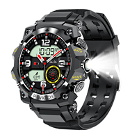 MISIRUN Smart Watch LED Flashlight Bluetooth Call Watches Heart Rate Health Sleep Monitor Military Outdoor Sports Smartwatch