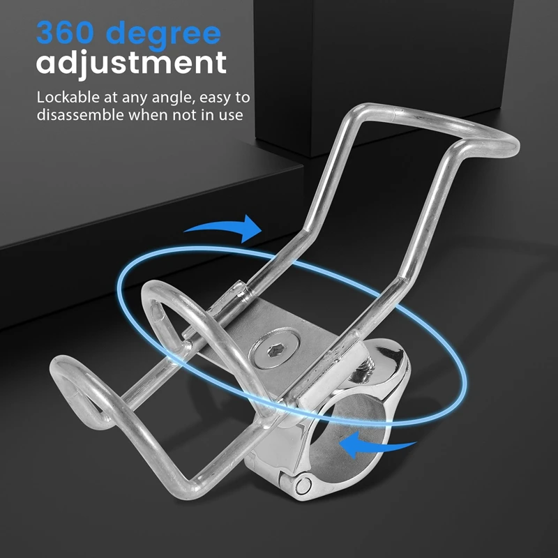 1PCS Edelstahl 316 Angelrute Rack Halter Pole Halterung Unterstützung Clamp Auf Schiene Montieren Boot Zubehör