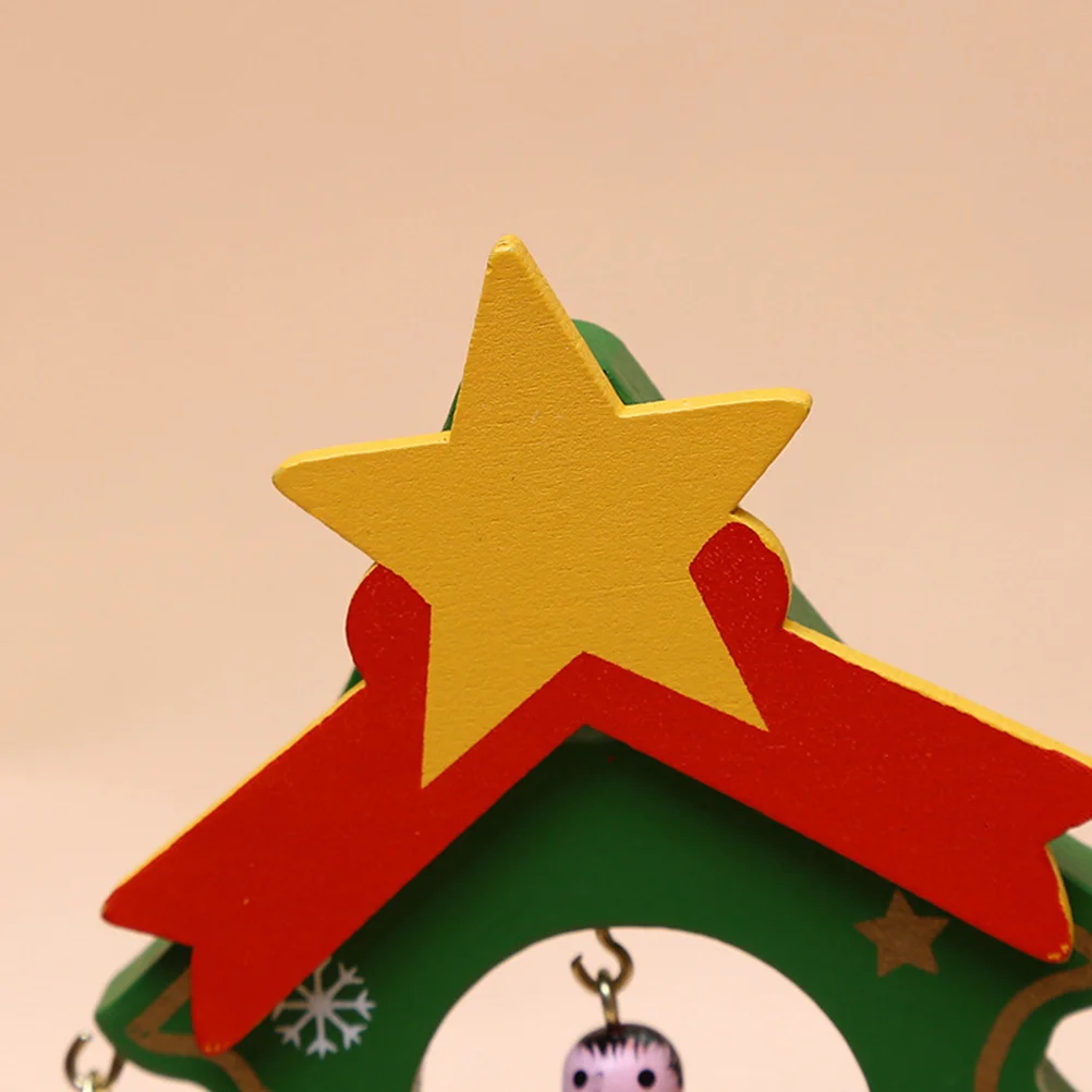 

Wooden Red Mini Christmas Tree Desktop Decoration Ornament Kids Gift Party Kindergarten Christmas Tree Ornament