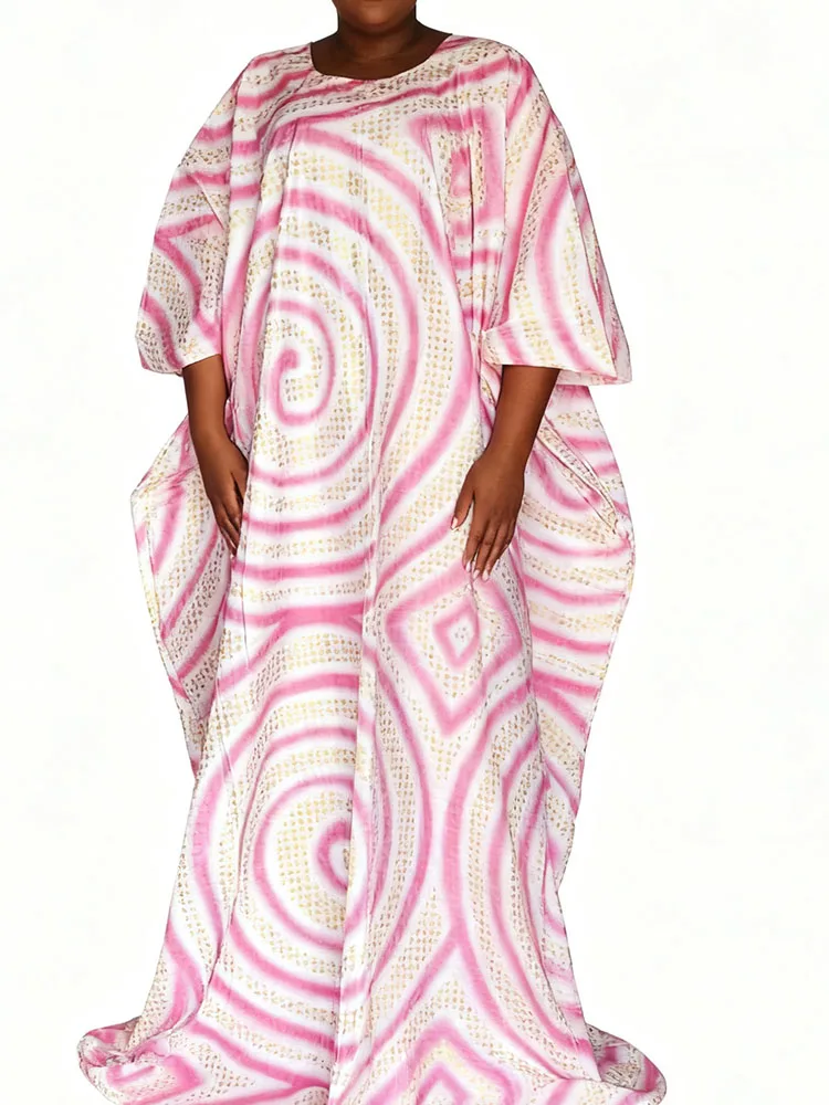 

African Ankara Muslim Women Party Free Size Printed Traditional Wedding Boubou Brocade Dashiki Robe Kaftans Women Dress