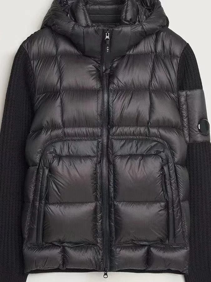 Thickened Splicing Knitted Autumn Winter Sweater Hat Cotton Jacket Warm Fluffy Function Outerwear Casual Style Zipper Closure