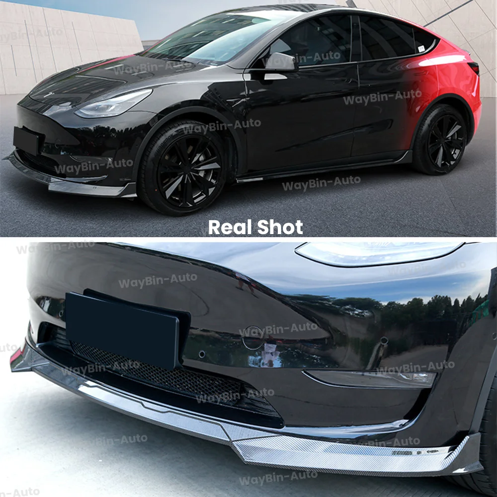 Voor Tesla Model Y 2020-2024 Em Sport Full Body Tuning Abs Voorbumper Lip Side Splitter Diffuser auto Modificatie