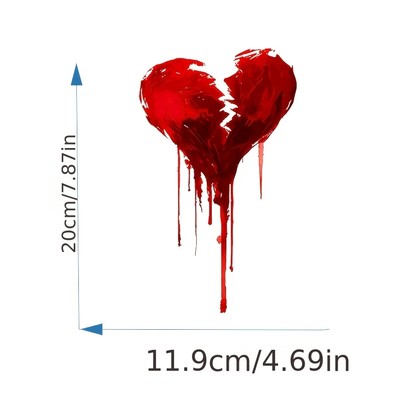 1pc Broken Heart Car Sticker Sad Mood Design Easy Paste PVC Decal for Car Body Window Glass Electric Vehicle Decor