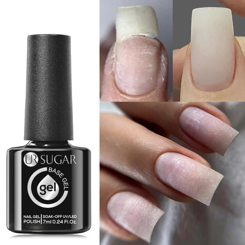 Imagen 2 del producto UR SUGAR-Gel Base de fibra de goma para uñas rotas, fibra de vidrio reparada, transparente, de construcción UV, barniz para remojar, 7ML